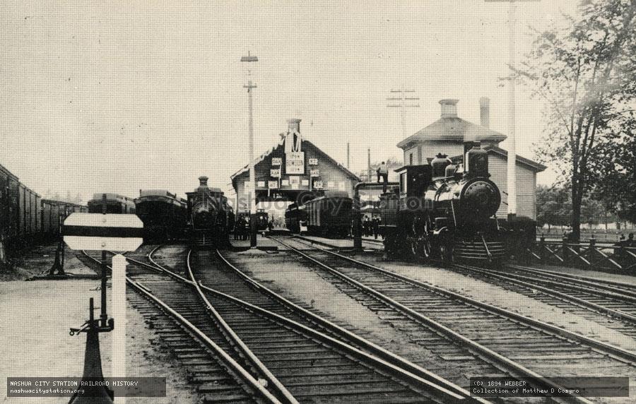 Postcard: Brunswick, Maine Station with engines 14 and 21